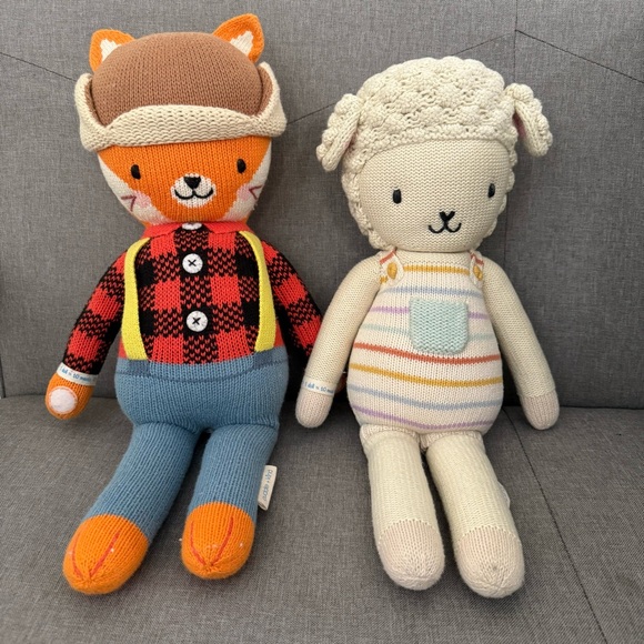 Bundles of 2 cuddle + kind Lamb and  Wyatt the fox doll - Picture 1 of 13